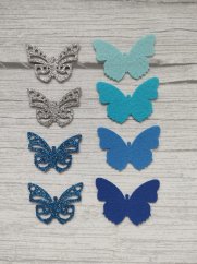 Filcový výsek motýlci - modrá sada