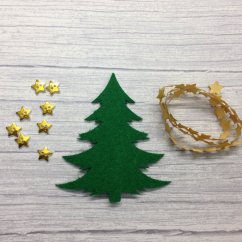 Filcový výsek vánoční stromek a hvězdy
