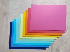 Korejský filc sada 10 barev A4 (20x30cm)