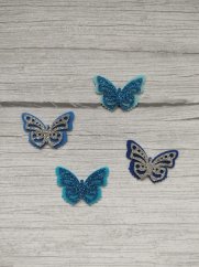 Filcový výsek motýlci - modrá sada