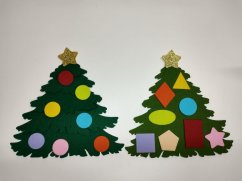 Filcový výsek vánoční stromeček s ozdobami